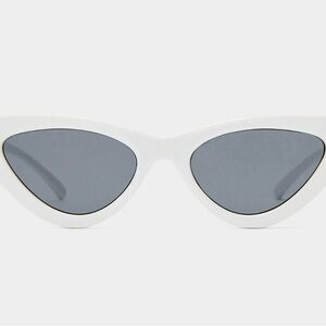 Le Specs “The Last Lolita” White Cat-Eye Sunglasses